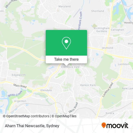 Aharn Thai Newcastle map