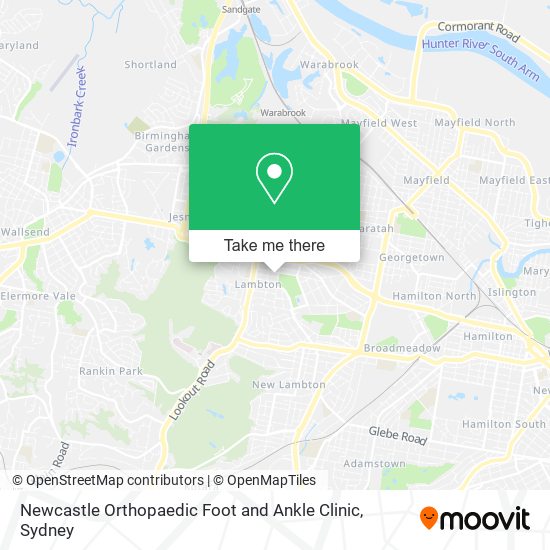Mapa Newcastle Orthopaedic Foot and Ankle Clinic