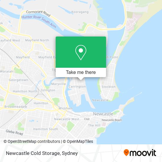 Mapa Newcastle Cold Storage