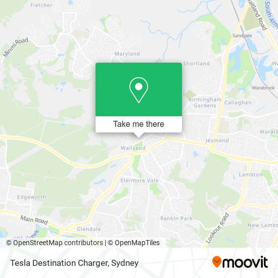 Tesla Destination Charger map