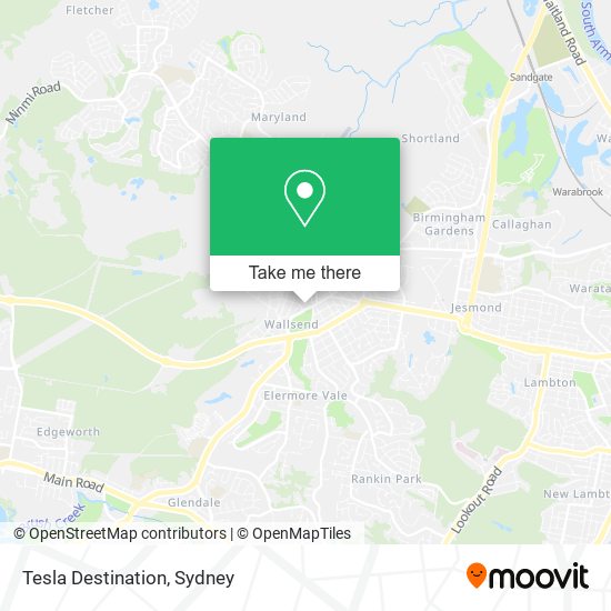 Tesla Destination map