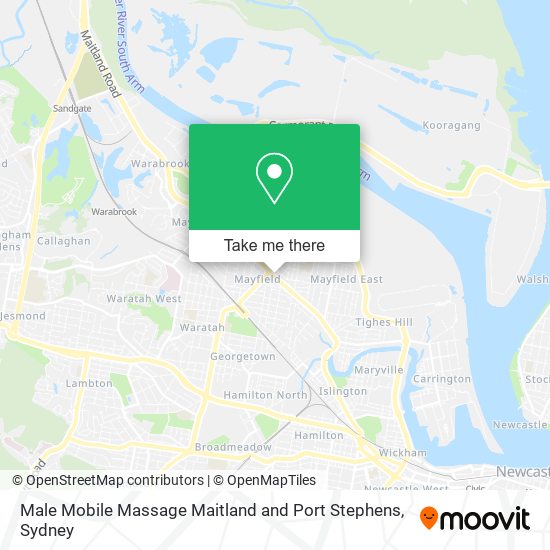 Male Mobile Massage Maitland and Port Stephens map