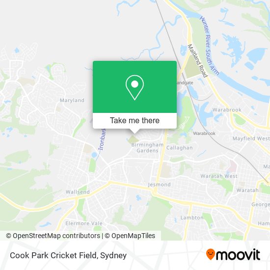 Mapa Cook Park Cricket Field