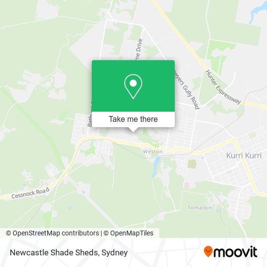 Newcastle Shade Sheds map