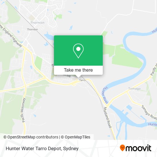 Mapa Hunter Water Tarro Depot