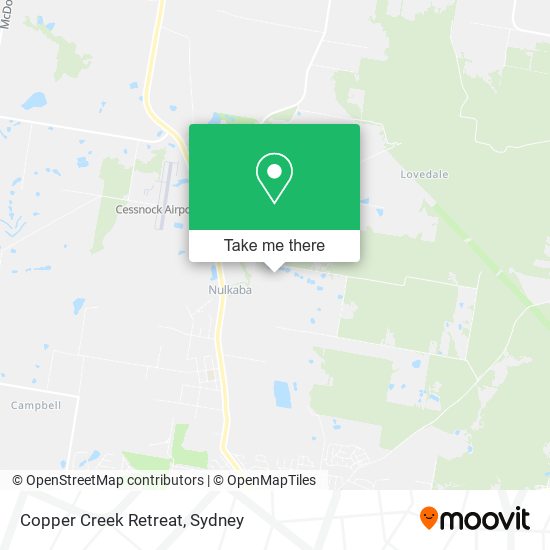Copper Creek Retreat map
