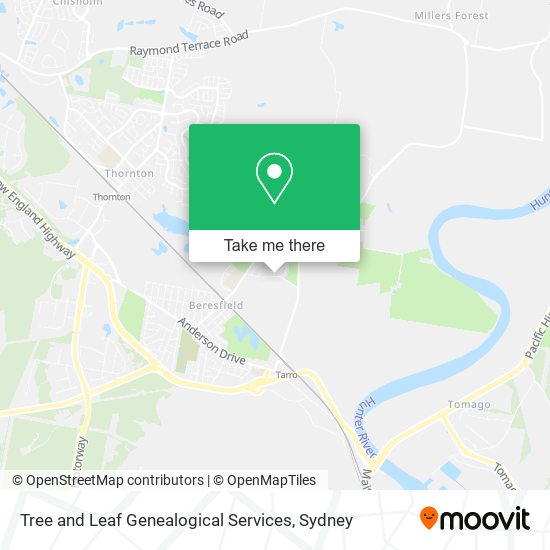 Tree and Leaf Genealogical Services map