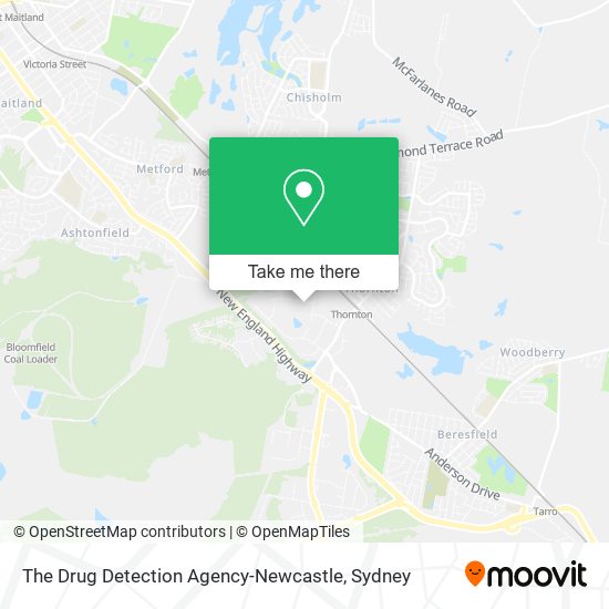 The Drug Detection Agency-Newcastle map