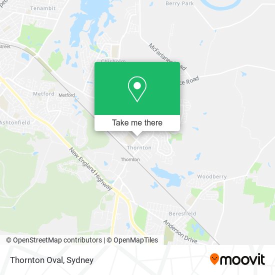 Mapa Thornton Oval