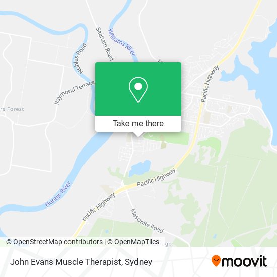 John Evans Muscle Therapist map