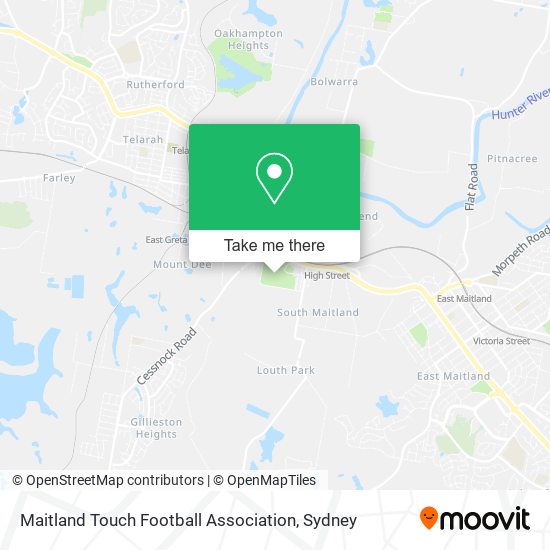 Mapa Maitland Touch Football Association