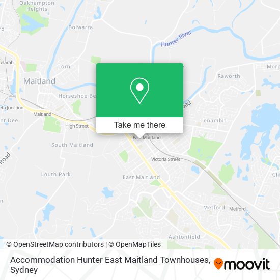 Accommodation Hunter East Maitland Townhouses map