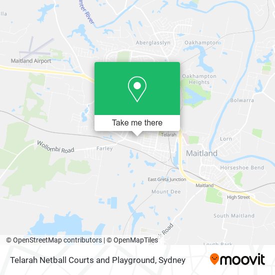 Telarah Netball Courts and Playground map