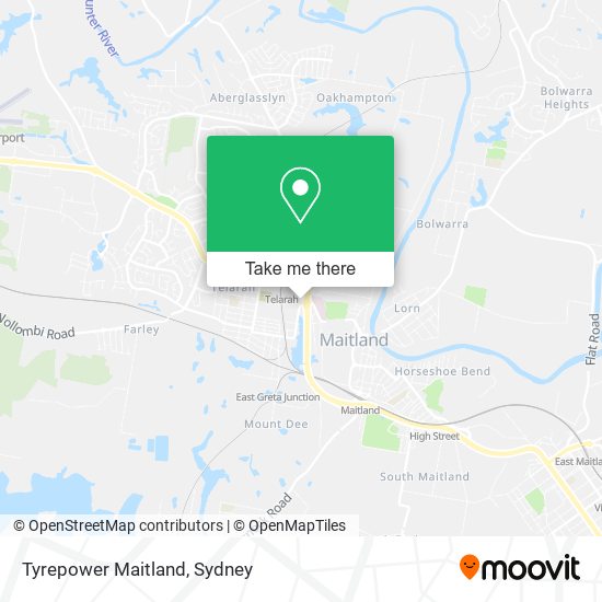 Tyrepower Maitland map