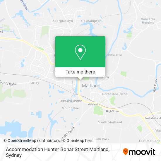 Accommodation Hunter Bonar Street Maitland map