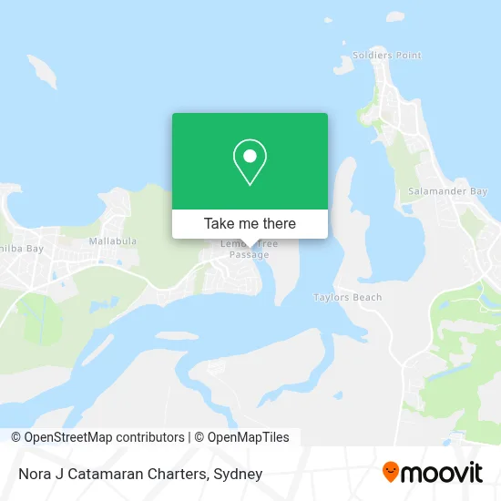 Nora J Catamaran Charters map