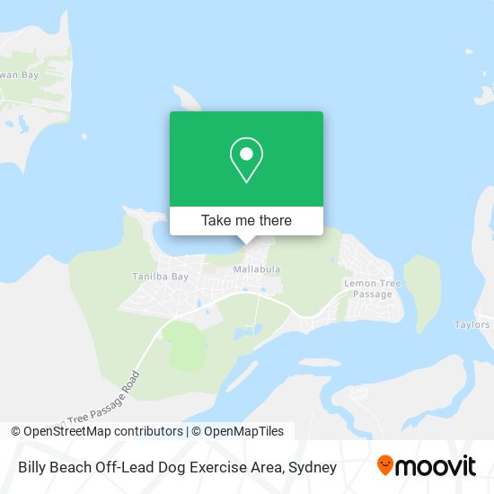 Mapa Billy Beach Off-Lead Dog Exercise Area