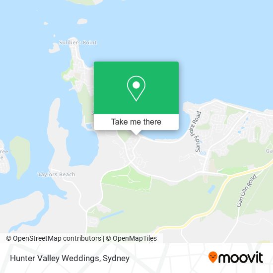 Mapa Hunter Valley Weddings