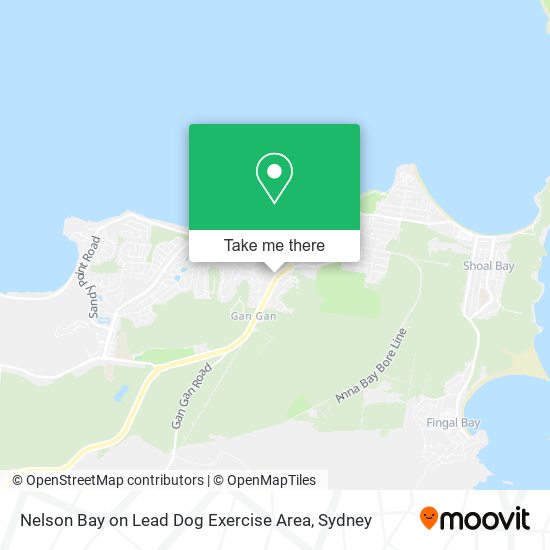 Nelson Bay on Lead Dog Exercise Area map