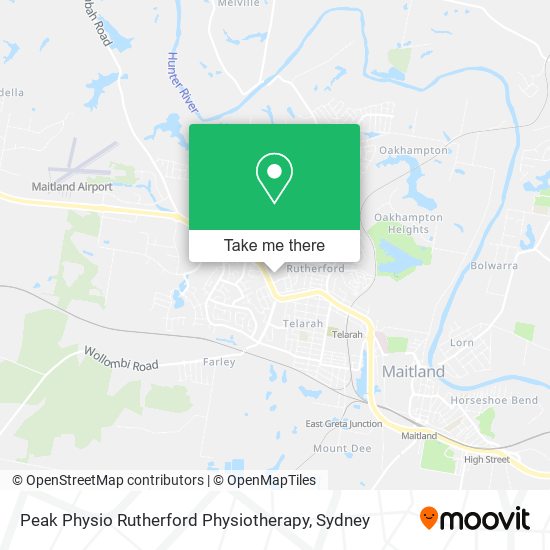 Peak Physio Rutherford Physiotherapy map