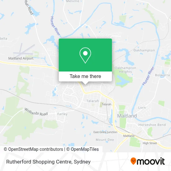 Mapa Rutherford Shopping Centre