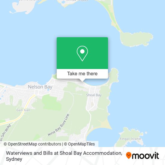 Waterviews and Bills at Shoal Bay Accommodation map