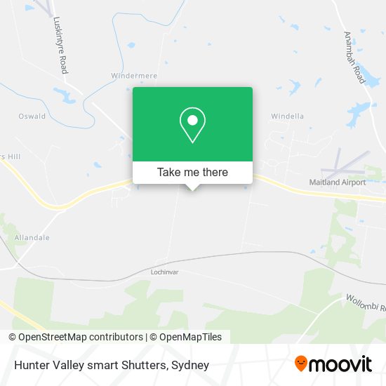 Mapa Hunter Valley smart Shutters