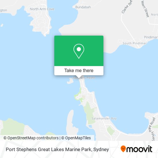 Mapa Port Stephens Great Lakes Marine Park