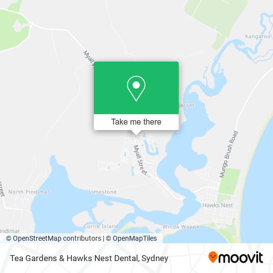 Tea Gardens & Hawks Nest Dental map
