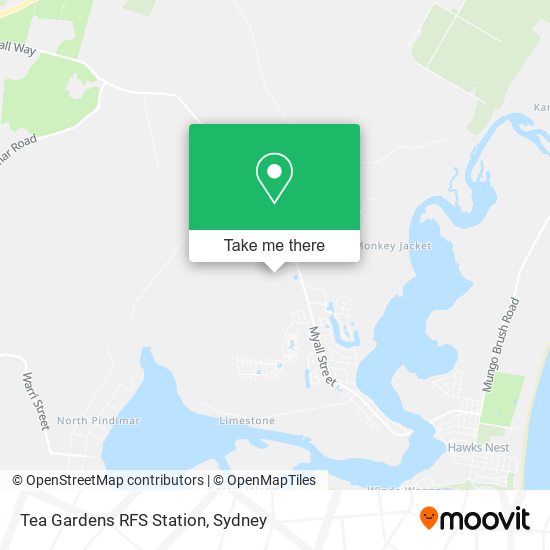 Tea Gardens RFS Station map