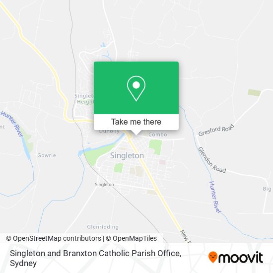 Singleton and Branxton Catholic Parish Office map