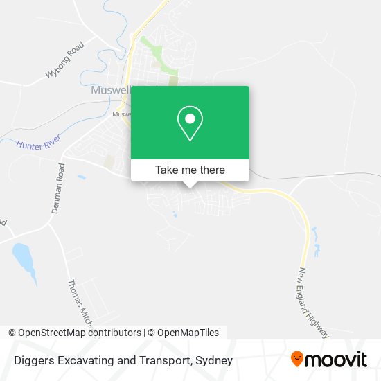 Diggers Excavating and Transport map