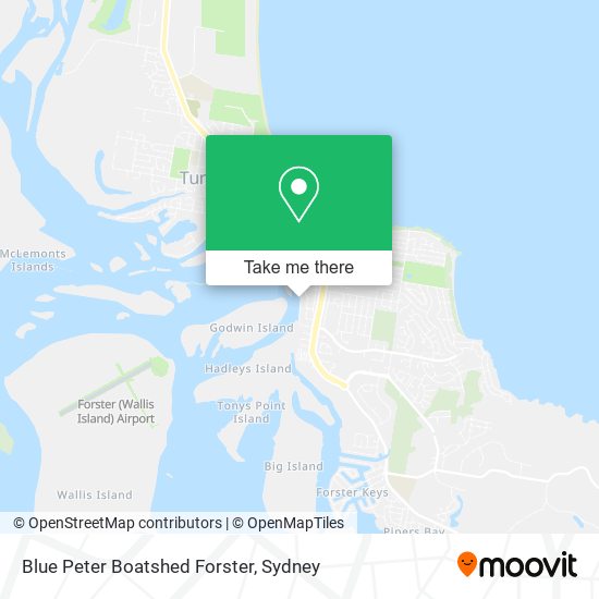 Mapa Blue Peter Boatshed Forster