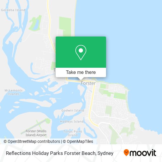Reflections Holiday Parks Forster Beach map
