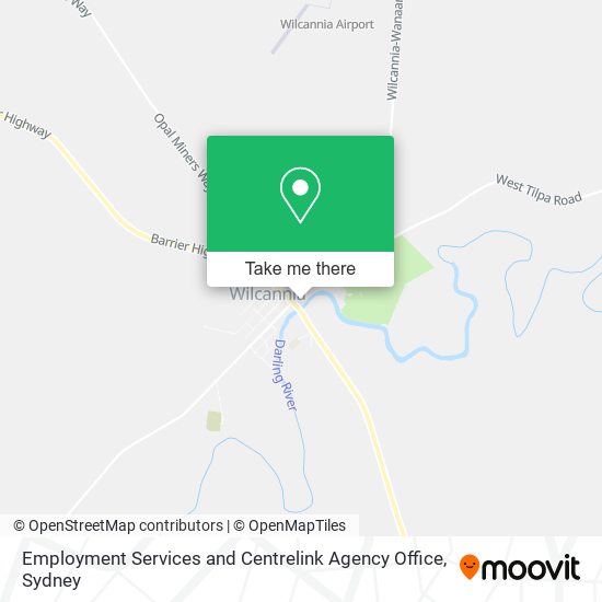 Employment Services and Centrelink Agency Office map