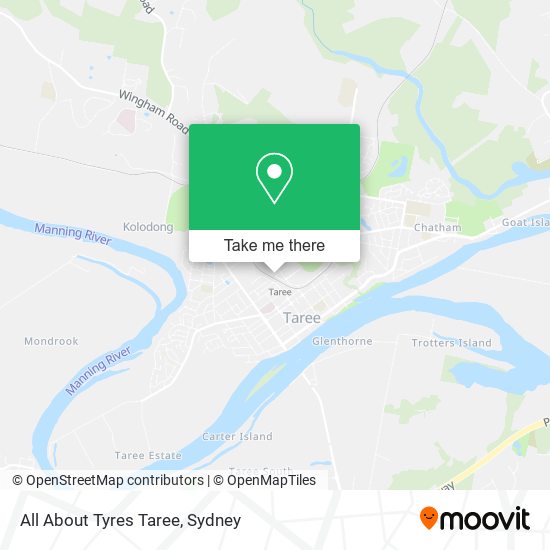 Mapa All About Tyres Taree