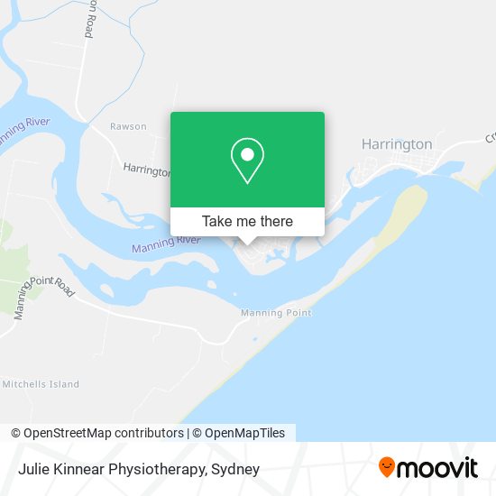 Julie Kinnear Physiotherapy map