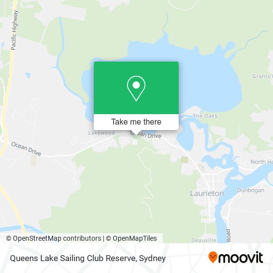 Queens Lake Sailing Club Reserve map