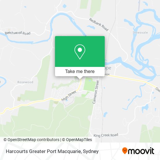 Mapa Harcourts Greater Port Macquarie