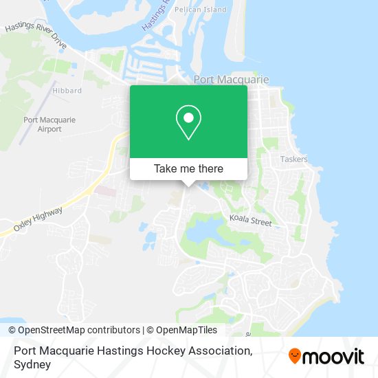 Mapa Port Macquarie Hastings Hockey Association