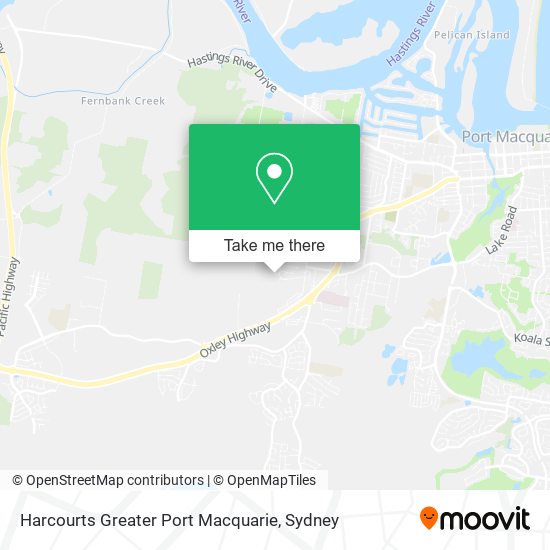 Harcourts Greater Port Macquarie map