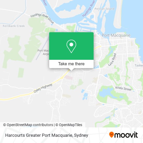 Mapa Harcourts Greater Port Macquarie