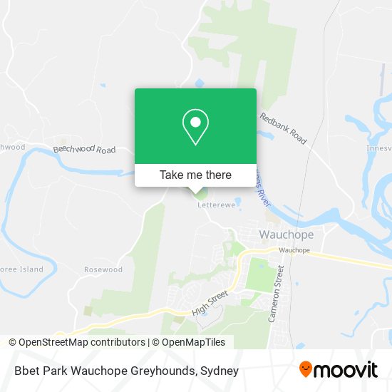 Mapa Bbet Park Wauchope Greyhounds