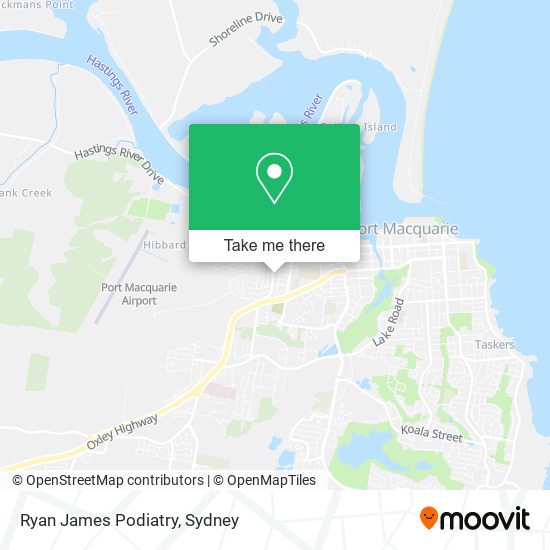 Ryan James Podiatry map