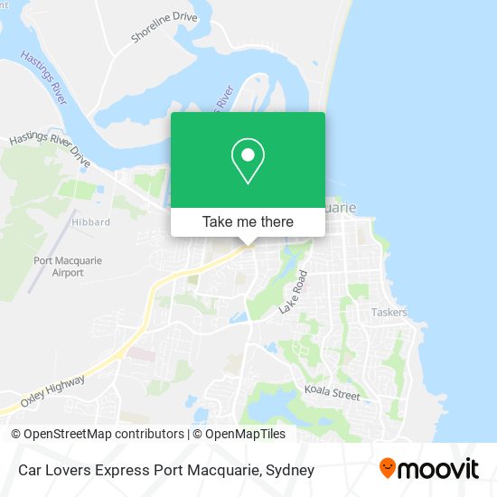 Car Lovers Express Port Macquarie map