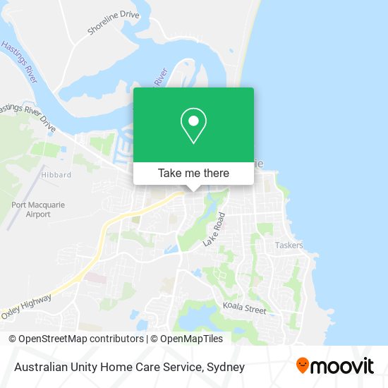Australian Unity Home Care Service map