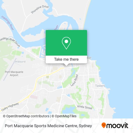 Mapa Port Macquarie Sports Medicine Centre