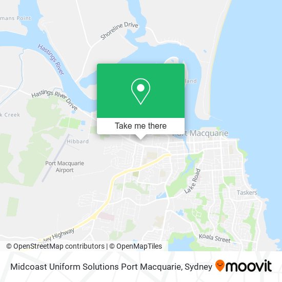 Midcoast Uniform Solutions Port Macquarie map