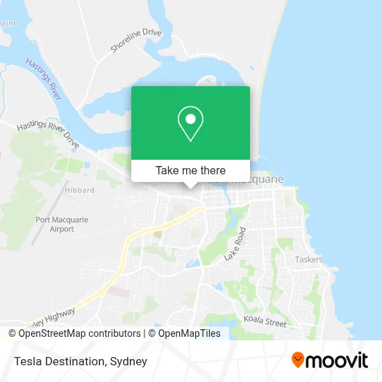 Mapa Tesla Destination