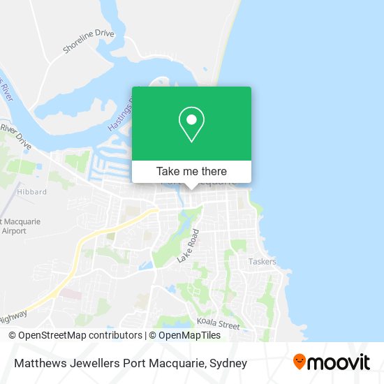 Matthews Jewellers Port Macquarie map